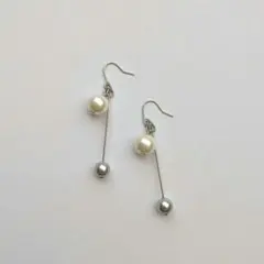 (489)ハンドメイドアクセサリー　シルバーピアス