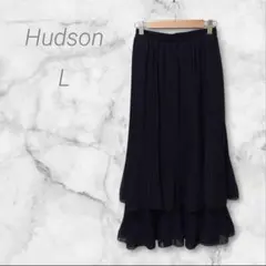 ハドソン　プリーツスカート　M　ロング　ブラック　フォーマル