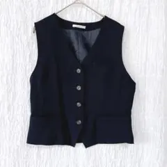 4067 amatir ボンマックス　事務服　ベスト　ネイビー　春夏　11号のサムネイル