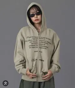 X-girl ジップアップ スウェット フーディー パーカー