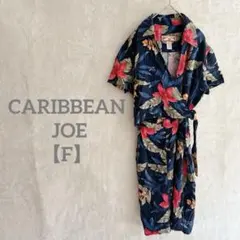 匿名配送✨CARIBBEAN JOE 【F】花柄ワンピース ひざ丈 ネイビー