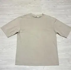 ユニクロ　エアリズムコットンオーバーサイズTシャツ 5分袖　M ライトグレー