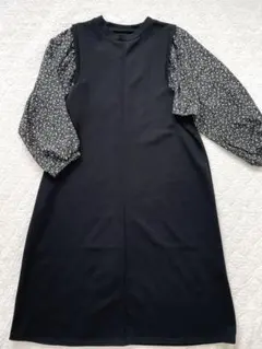 美品！BELLUNA ベルーナ 袖切替デザイン ハイネック ワンピース