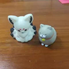 九尾の狐・猫 ミニフィギュア 2체 세트