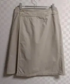 クロコダイルスカート ベージュ ラップスカート 膝丈のサムネイル