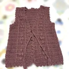 森のぬくもり　ハンドニット　手編みウールカーディガン　ビッグサイズ