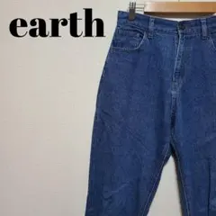 【アース】レディース デニムパンツ ジーパン ハイウエスト ネイビー サイズM