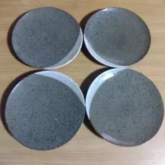 陶器製グレー皿4枚セット