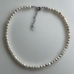 淡水パールネックレス　ステンレス