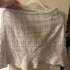 Dazy フレアスカート M ホワイト系 チェック柄