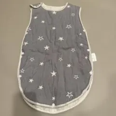 6重ガーゼベビースリーパー グレー 星