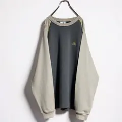 こ*に様 90s old adidas ラグランスウェット 刺繍 裏毛 モスグレ