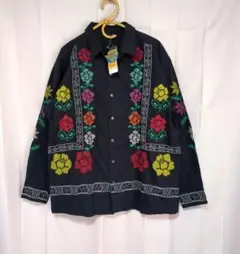 【新品】Amina アミナコレクション　花柄　刺繍　長袖　綿100　大きいサイズのサムネイル