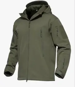 オリーブ色 フード付き ミリタリージャケット