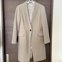 【美品】PLST　グレージュ　ウールコート　L