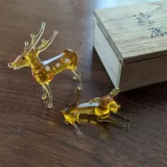 硝子（ガラス）の神鹿 親子鹿 特製三山 - メルカリ
