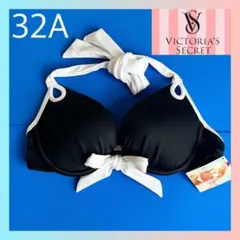レア 新品 ヴィクトリアシークレット 水着 ブラトップ 32A 黒×白のサムネイル
