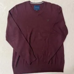 AMERICAN EAGLE バーガンディ Vネックセーター　Lサイズ