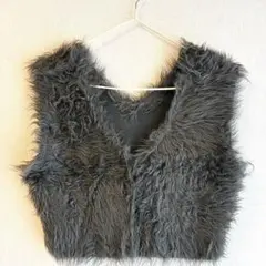 完売商品　Dignite collier ダークグレー ファーベスト