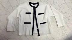 INDIVI カーディガン ホワイト・ネイビー サイズ15