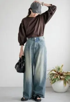 【美品】ローリーズファーム タックワイドパンツ