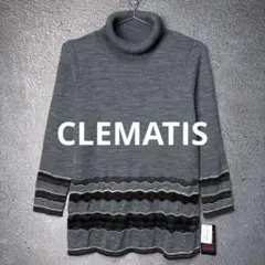 CLEMATIS タートルネックニット セーター グレー 丈長め Lサイズ