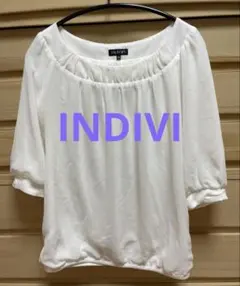 お値下げ❣️✨INDIVI ホワイト 五分袖ブラウス 36✨
