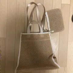 Trideepトライディープ トートバッグハンドバッグ ピンクベージュ 