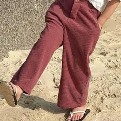 【新品未使用】コーデュロイリブワイドパンツ 140サイズ