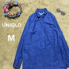 【ユニクロ】デニムワンピース　ハーフボタン　長袖　Ｉライン　シンプル