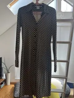 DIANE von FURSTENBERG 総柄 シルク100% 膝丈ワンピ 0