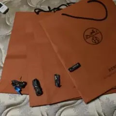 HERMES ショップ袋 4米セット オレンジ　リボン付き