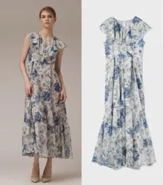 Diagram ダイアグラム フラワープリントフリルワンピース