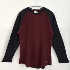 トミーヒルフィガー/バイカラー/長袖 /ワインカラー/ネイビー/伸縮性/Ｍ