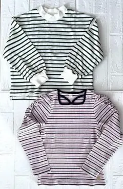 ☆新品☆女児ボーダーカットソー2枚セット♪120cm デビロック アプレレクール
