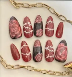 HANA ネイルチップ　 薔薇（現品のみ）