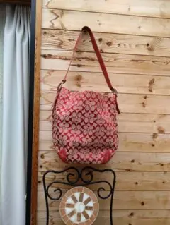コーチ★レッド 系ショルダーバッグ