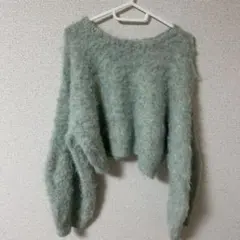 mystic ウールシャギーショートニット