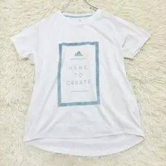 2465 美品✨アディダス スポーツウェア Ｔシャツ 半袖 ロゴプリント 伸縮性