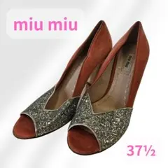 miu miu オープントゥパンプス グリッター スエード 37.5のサムネイル