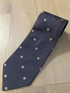 BVLGARI ブルガリ ネクタイ ネイビー ロゴ マニア スクエア柄 シルク