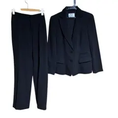 ブラック パンツスーツ セットアップ レディース40 フォーマル 冠婚葬祭