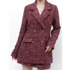 RESEXXY ツイードジャケットスカートセットアップ レッド 上品 量産 冬春