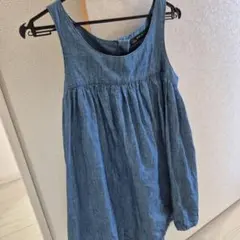 ZARA BASIC デニムブルー ノースリーブワンピース Sサイズ