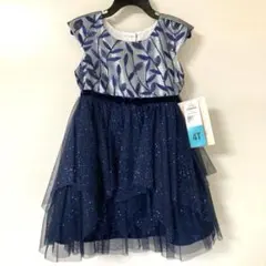 【新品未使用】子供ドレス　ネイビー　4T(100㎝)発表会や結婚式用