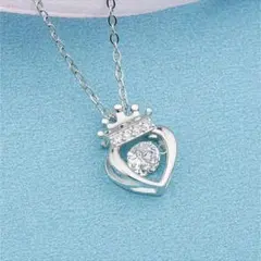 新作 ダンシング ネックレス ハート 王冠 CZダイヤモンド