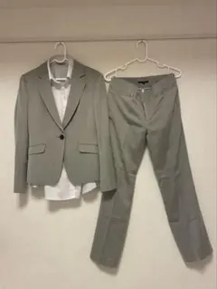 23区 グレー ストライプ ビジネススーツ 36 ブラウスセット