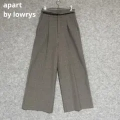 apart by lowrys ブラウン系チェック柄ワイドパンツ