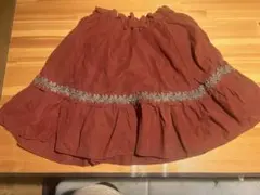 axes リバーシブル　赤×緑チェック柄 膝上フレアゴムスカート M〜L