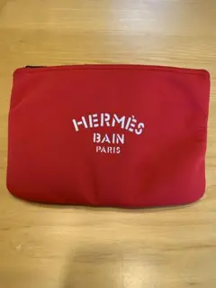 HERMES Bain ポーチ レッド 美品 - メルカリ